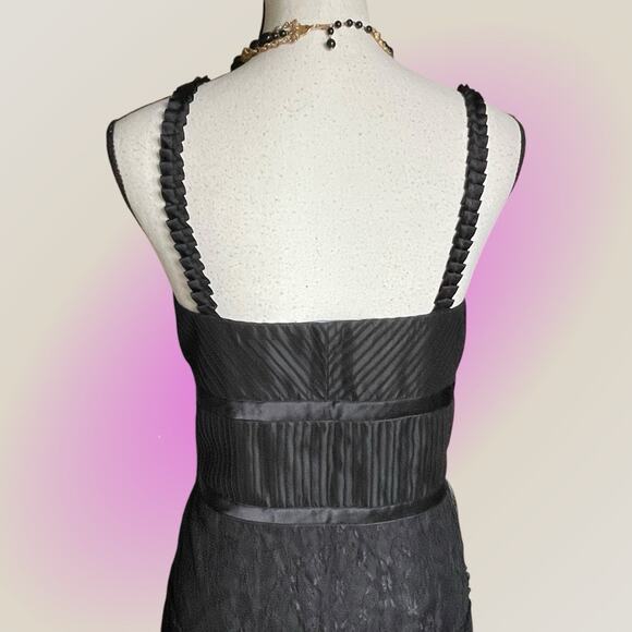 Antonio Melani Black Vintage 40s Look Old Hollywood Lace Cocktail Dress 10 L NEW - Picture 11 of 14